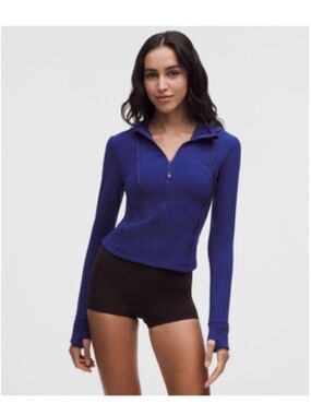 Lululemon Define Cropped Hooded Jacket Nulu in Deep Sea Blue
